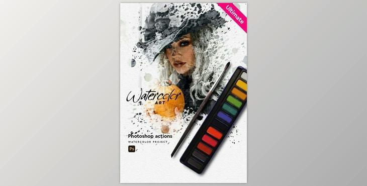 Watercolor Art – Aquarelle – Photoshop Action GraphicRiver-30305161 (ABR, ATN)