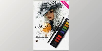 Watercolor Art – Aquarelle – Photoshop Action GraphicRiver-30305161 (ABR, ATN)