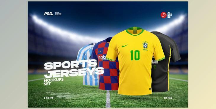 Sports T-Shirts Mockups Set CreativeMarket - 6872336