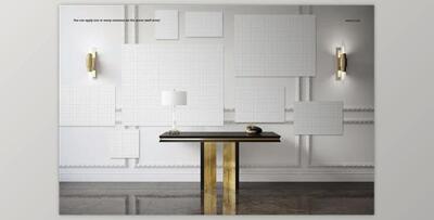 Luxury Console Canvas Print Mockup By creatsy5 (psd)