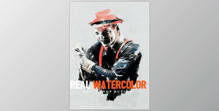 Real Watercolor – Photoshop Action GraphicRiver-30120950 (ABR, ATN, PAT)