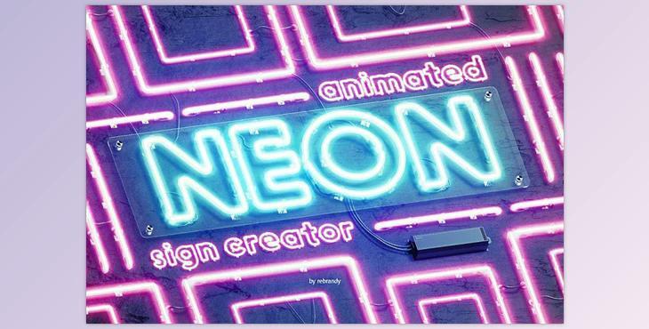 Neon Animated Sign Creator CreativeMarket 5338598