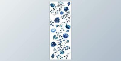 Indigo Blue Watercolor Flowers Set By whiteheartdesign (PNG, JPEG)