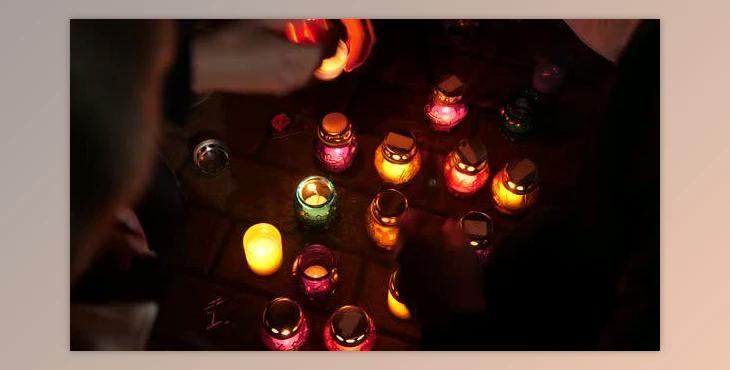 Remembrance Day. Holocaust. Terror Victims Memorial. Hands Lighting Candles. Burning Candles (Videohive 28332272)