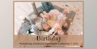 Birthday Photoshop Actions Lightroom CreativeMarket - 6281353