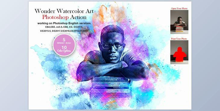 Wonder Watercolor Art PS Action CreativeMarket-5604702 (ABR, ATN)