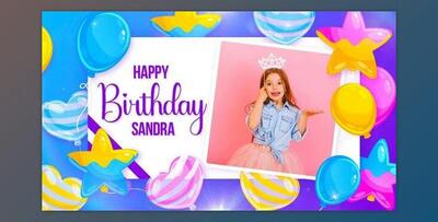 Happy Birthday Sandra Slideshow (MOGRT) (Videohive 44626777)