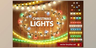 Christmas Lights Decorations Set CreativeMarket-111164 (PNG, JPG, EPS, PSD)
