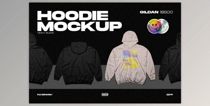 Hoodie Mockup – Gildan 18500 CreativeMarket - 6499378