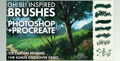 ArtStation – Ghibli Inspired Brushes for Photoshop and Procreate (ABR)