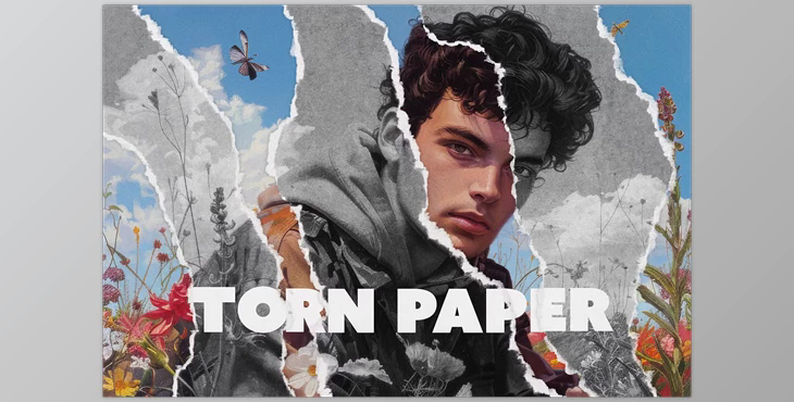 Mixed Torn Paper Photo Effect - 273595224