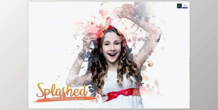 Splashed – Modern Watercolor Art Creative Market - 7090536