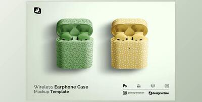Wireless Earphone Case Mockup CreativeMarket-5351769 (PSD)