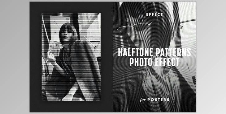 Halftone Patterns Photo Effect for Posters