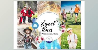 45 Sweet Tones Photoshop Actions (JPG, PDF, ATN)