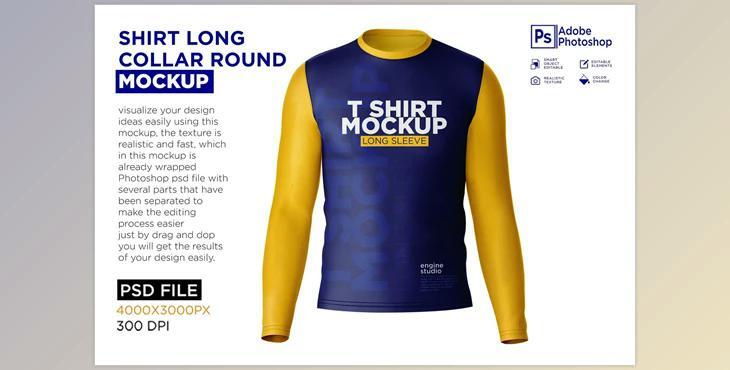 Shirt Long Collar Round Mockup CreativeMarket - 7251081