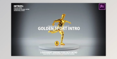 Golden Sport Intro Sports Promo for Basketball, Soccer, Football Premiere Pro (Videohive 38730450) - PR Project