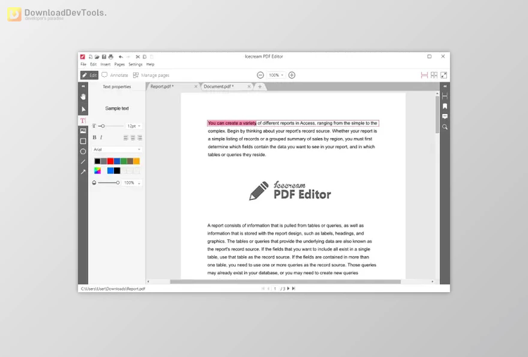 Icecream PDF Editor Pro v3.26 Multilingual + Portable Edition + Patch