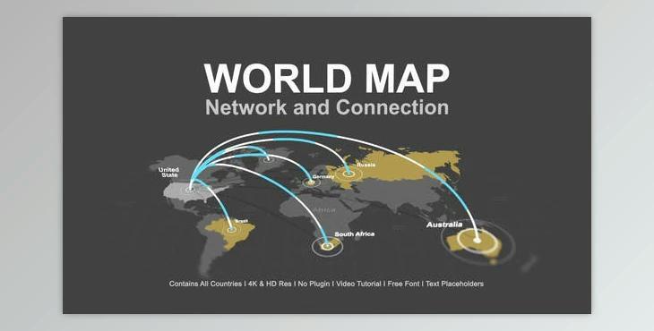 World Map – Network Connection (Videohive 40506805) - AE Project