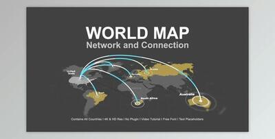 World Map – Network Connection (Videohive 40506805) - AE Project