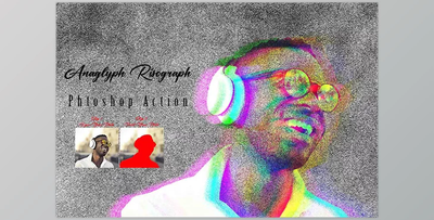 Anaglyph Risograph Photoshop Action Creative Market - 13469498