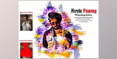 Acrylic Painting Photoshop Action CreativeMarket-6011812 (ATN, ABR)
