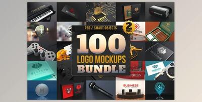 100 Logo Mockups Bundle Vol2 CreativeMarket-2390073 (PSD, JPG, PNG)