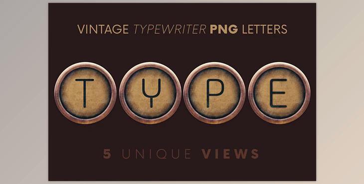 Vintage Typewriter – 3D Lettering CreativeMarket - 10241973