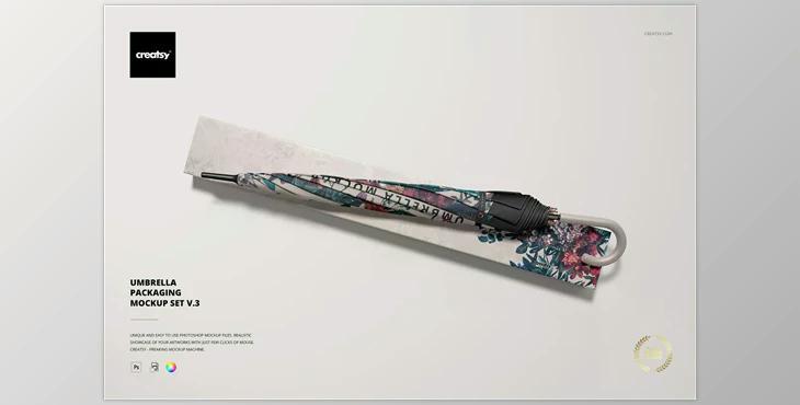 Umbrella Packaging Mockup Set v.3 CreativeMarket - 6821745