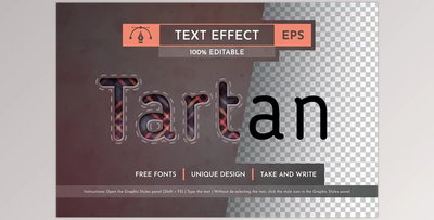 Textile Tartan Editable Text Effect - 91806540