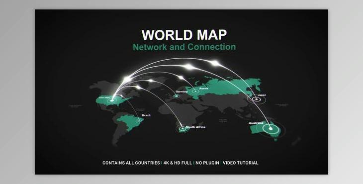 World Map – Network V2 (Videohive 49007566) - AE Project