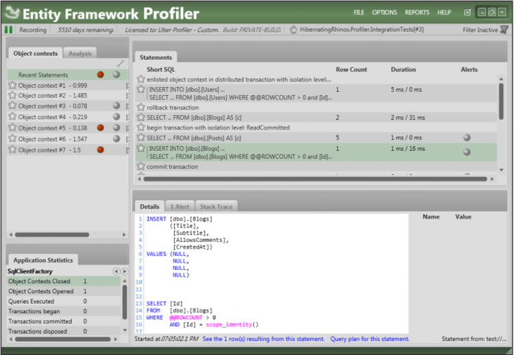 Entity Framework Profiler 6.0 Build 6040