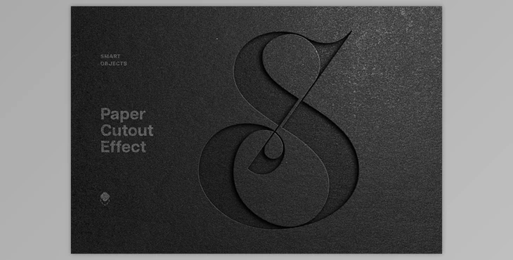 Dark Cutout Paper Mockup - 256624272