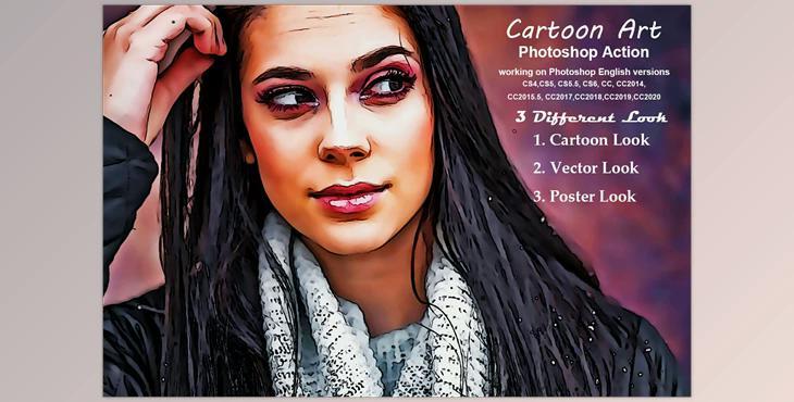 Cartoon Art Photoshop Action CreativeMarket-5421572 (ATN)