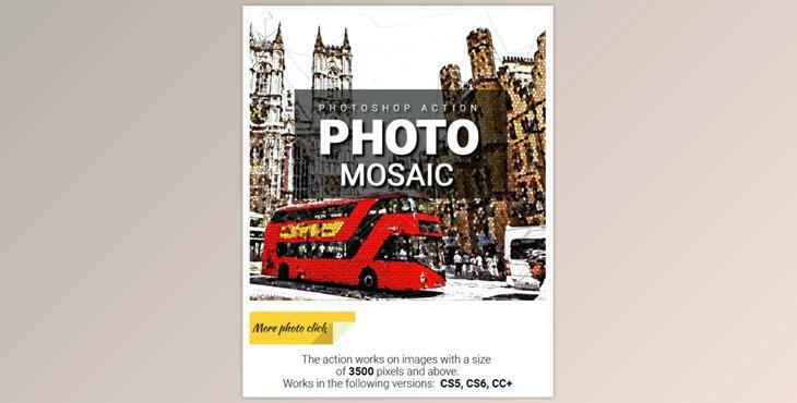 Photo Mosaic Photoshop Action GraphicRiver–27986689
