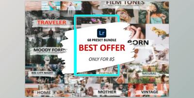 68 Preset Pack For Lightroom CreativeMarket-5734333 (DNG, XMP)