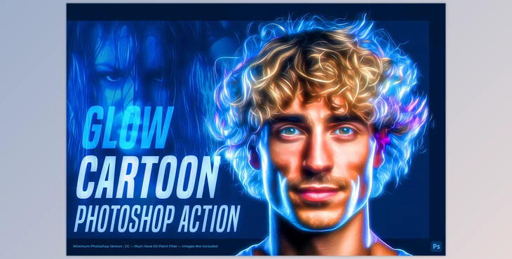 Glow Cartoon Photoshop Action - 94598399