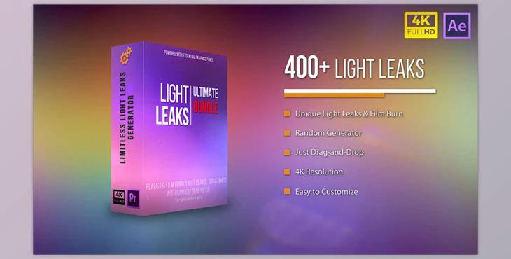 4K Ultimate Light Leaks Bundle – MotionElements 15064332 - AE Project