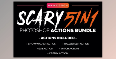 Scary 5in1 Photoshop Actions Bundle