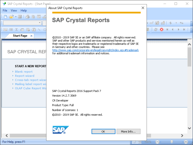 SAP Crystal Reports SP33 for Visual Studio 2022 / Developer 13.0.26 / Delphi