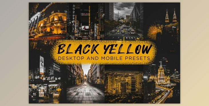 6 Black Yellow Lightroom Presets By CVR Presets (Mob, Desk)