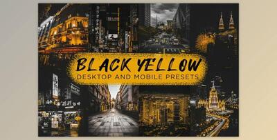 6 Black Yellow Lightroom Presets By CVR Presets (Mob, Desk)