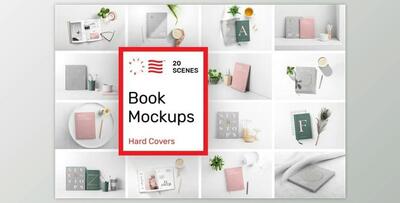 Book Cover Mockups – Hardcover Book (PSD, JPG, PDF)