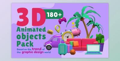 3D Animated Objects Pack (Videohive 40371627) - AE Project