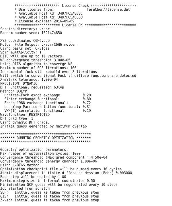 TeraChem 1.93P Linux x64