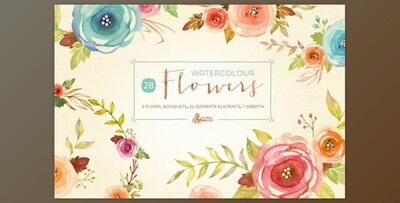 Watercolor Flowers Pack By OctopusArtis