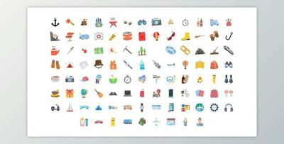 100 Travel & Vacation Icons (Videohive 32262002) - AE Project