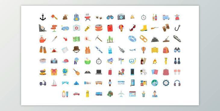 100 Travel & Vacation Icons (Videohive 32262002) - AE Project