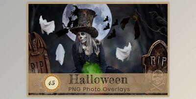 Halloween Photoshop Overlays Creepy CreativeMarket - 10195047