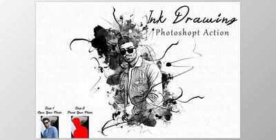 Ink Drawing Photoshop Action CreativeMarket - 10187913